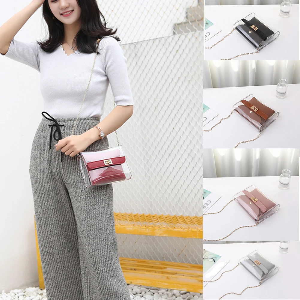 Прозрачная Сумка-конверт для женщин Маленькая прозрачная сумка через плечо из