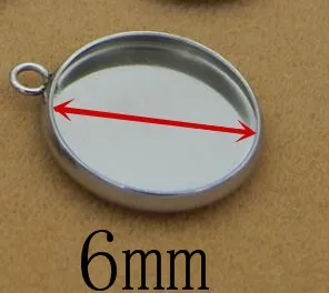 6mm Basehome 20 штук Нержавеющая сталь Настройки Подвесные кабошоны базовые рамка Лотки пустой подходит 6/8/10/12/14/16/18/20 мм кабошоны Камея "сделай сам" - Цвет: 6mm