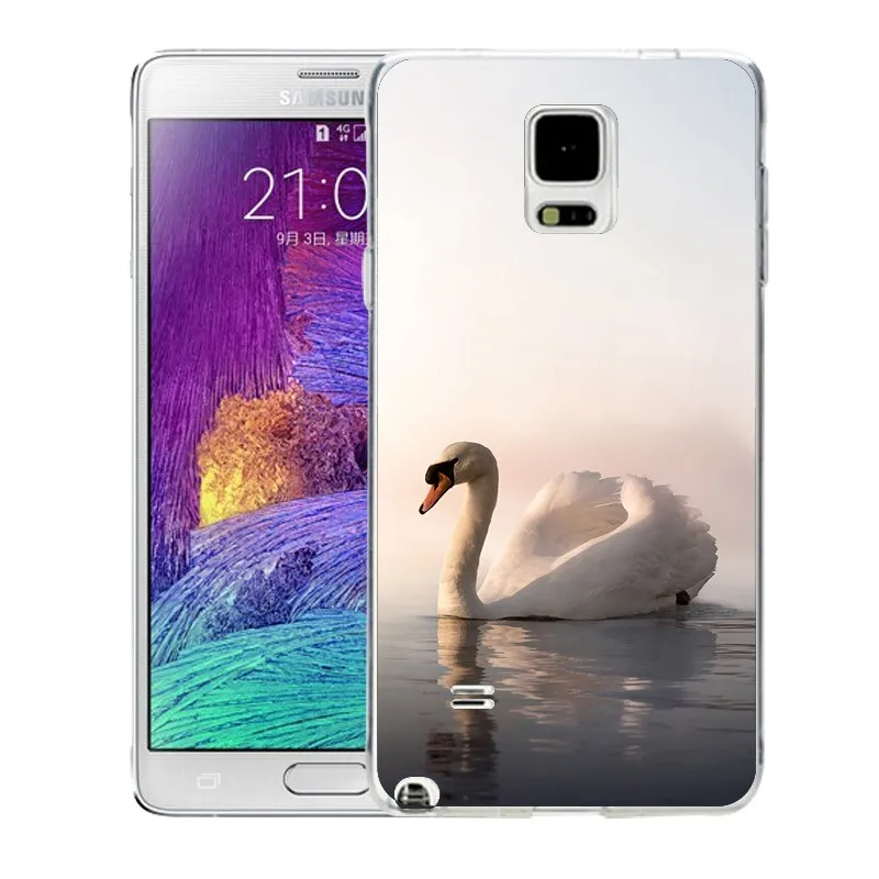 QMSWEI TPU Soft Phone Case For samsung Note5 S8 s6 s7 edge s4 s5 s3 C5 C9 note3 note4 S9plus Animal Wolf Swan Printed Cute |