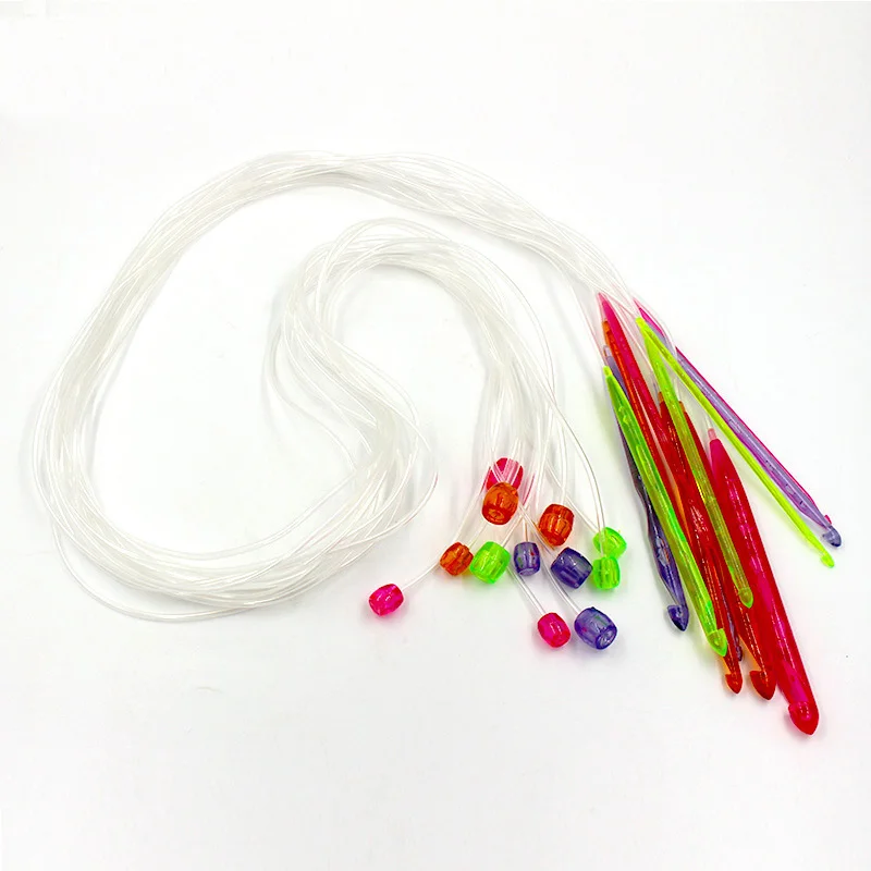 12 шт./компл. прозрачная трубка цветные пластиковые афганские ковровые крючки для