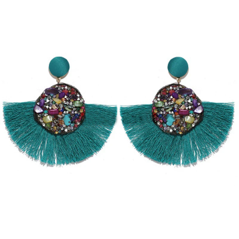 Женские винтажные серьги-пусеты Elitven модные с кисточками 2019 | Украшения и