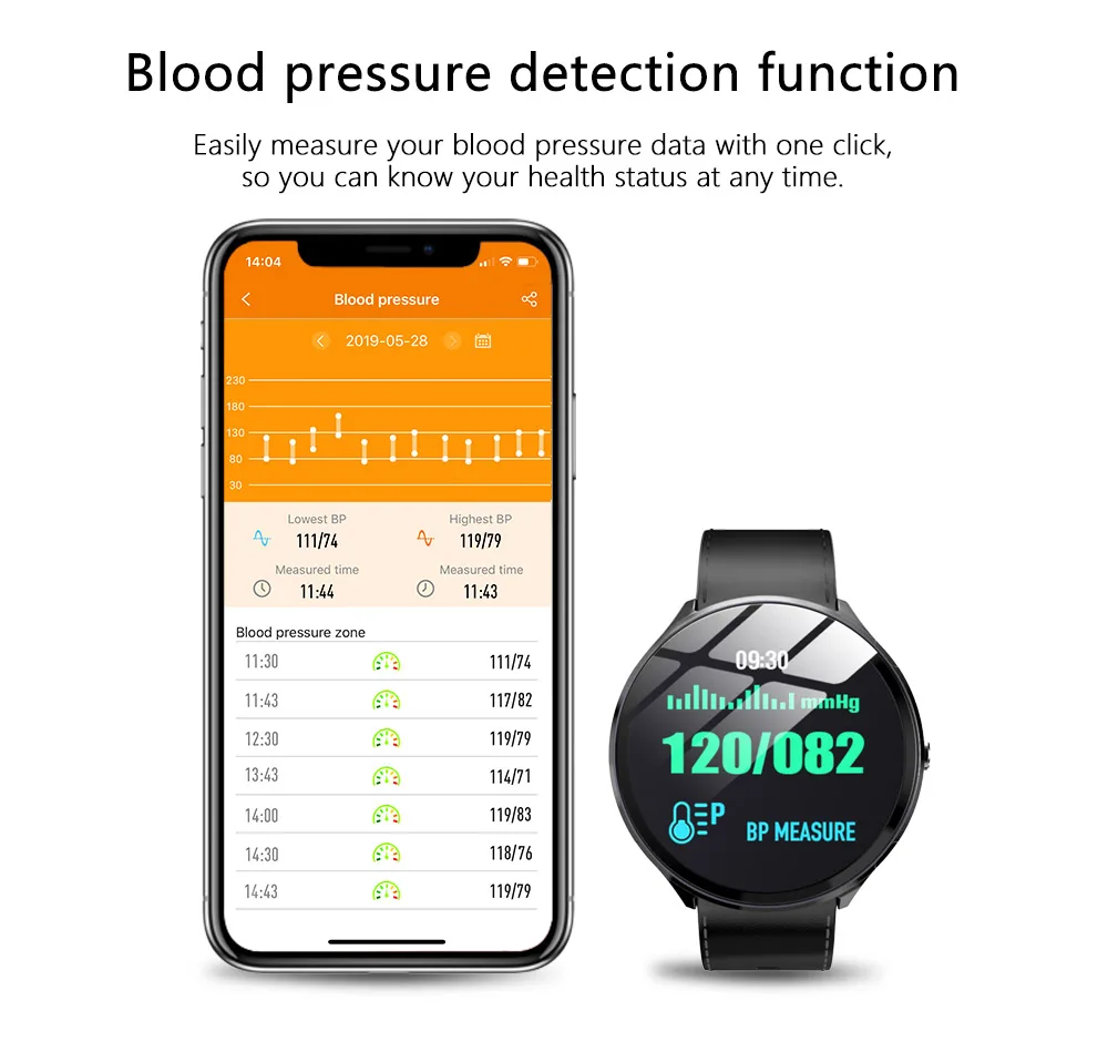 Kospet V12 1.3 Inch Tempered Glass Screen Smart Watch Waterproof Heart Rate Monitoring Blood Pressure For Men Women smartwatch