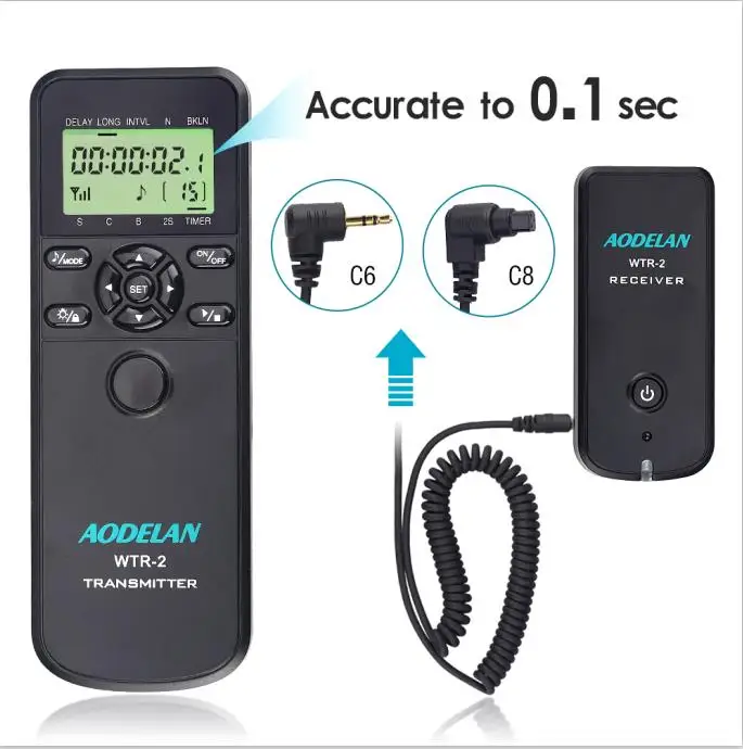 WTR2 For Canon AODELAN WTR2 беспроводной Таймер дистанционного управления спуска затвора камеры для Canon EOS R, 80D, 77D, 70D, 60D, 800D, 200D, 7D Серии, 5D - Цвет: WTR2 For Canon