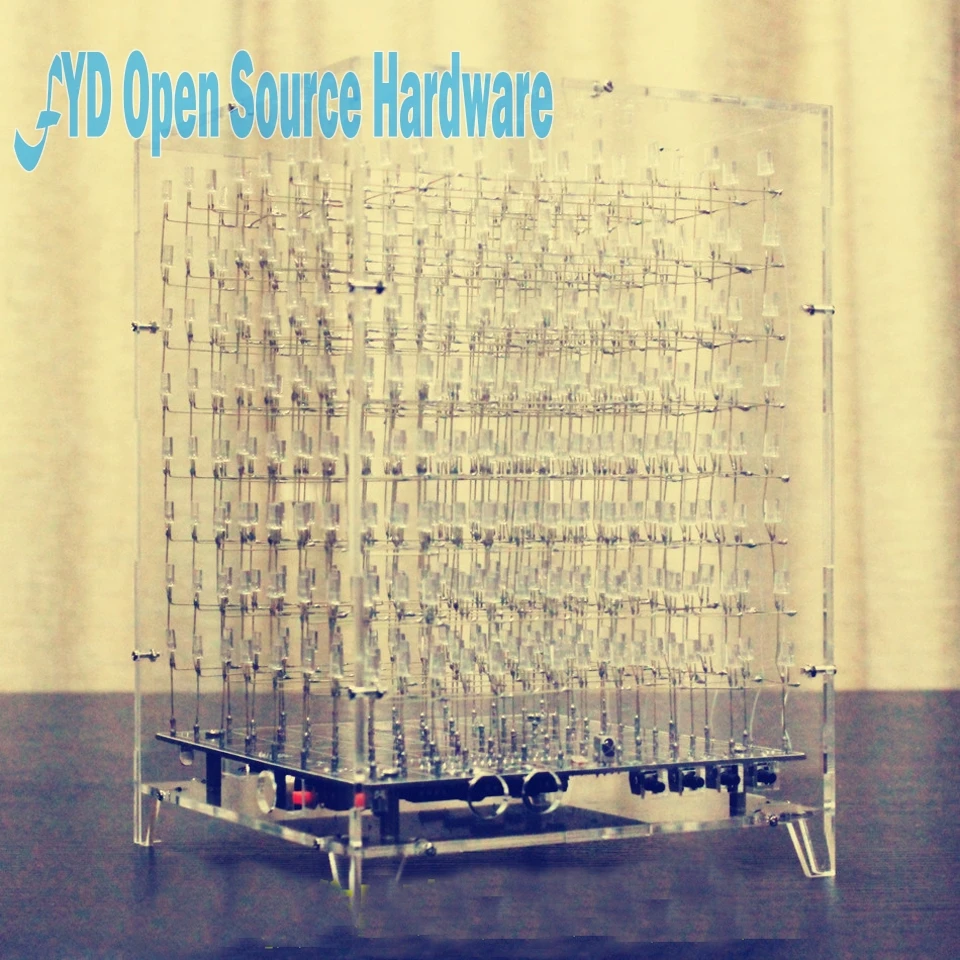 1 компл. 8x8x8 3D светодиодный прожектор DIY Kit Белый светодиодный синий/зеленый/розовый луч 3 мм светодиодный электронный комплект 5 в блок питания