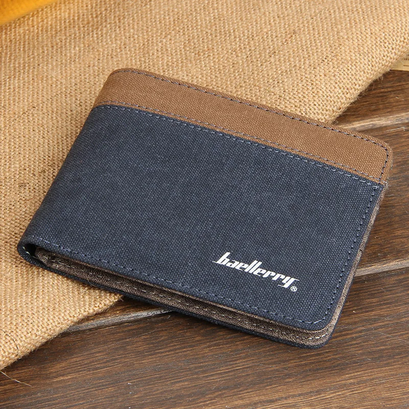 

Hot Sale Light Soft High Quality Canvas Men Wallets Simple Design 2 Fold Multi Credit Card Holder Purse Wallet Free Shipping