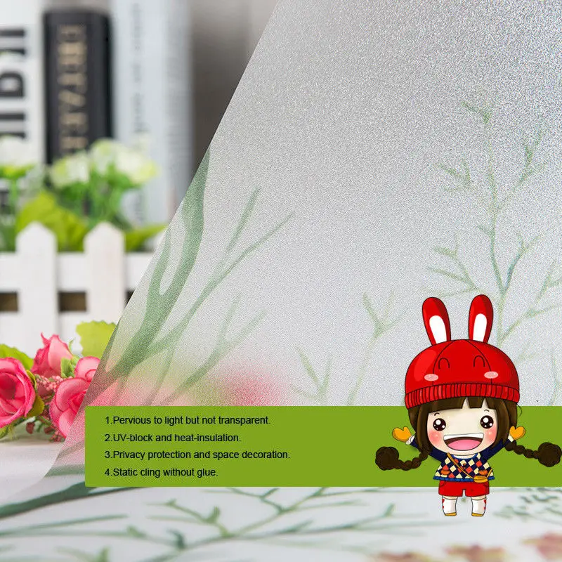

Custom-made Size Decorative Window Film Frosted Self Adhesive Film Stained Privacy Static For Glass Stickers For Kitchen Office
