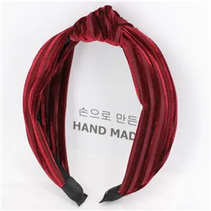 Wine Hairband Новое поступление, модная женская бархатная Базовая повязка на волосы с крестиком для девушек, элегантная повязка на голову для колледжа, женские мягкие аксессуары для волос - Цвет: Wine Hairband