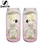 SLMVIAN новые женские носки с объемным принтом животных, попуги какаду, повседневные носки с героями мультфильмов, короткие носки унисекс