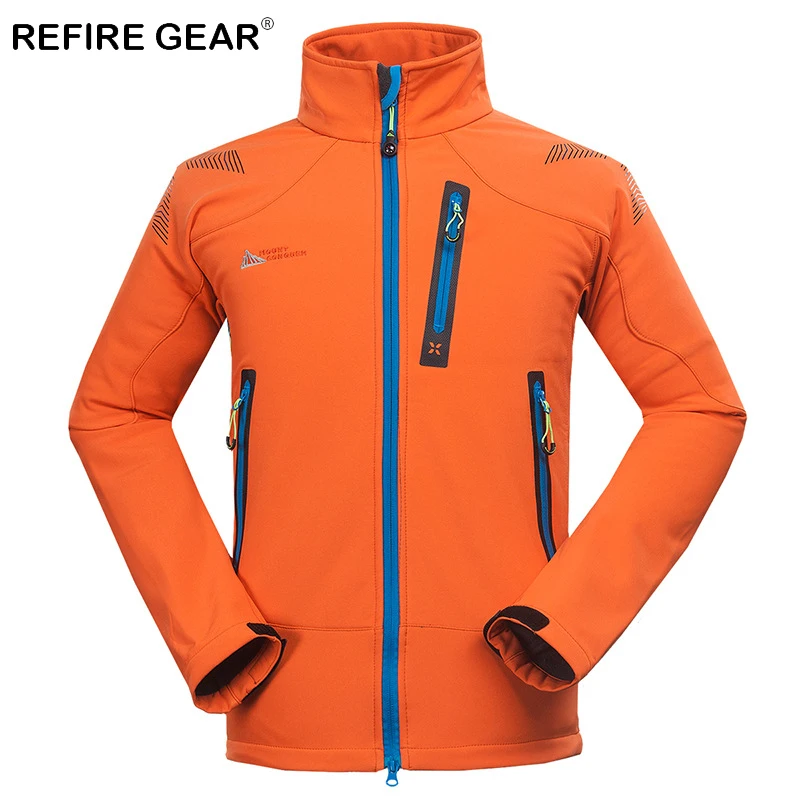 Мужская ветрозащитная куртка ReFire Gear теплая флисовая водонепроницаемая для