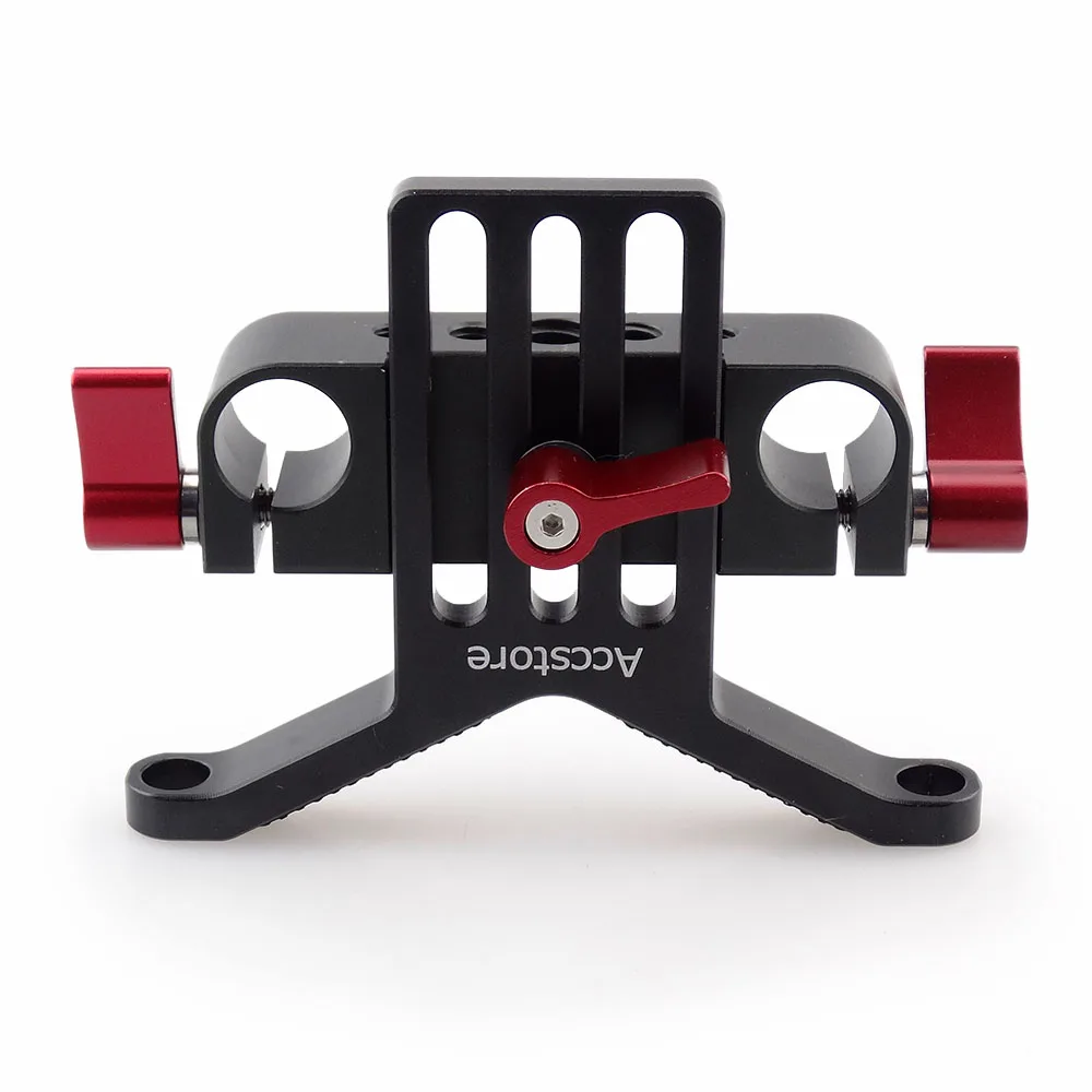 ACCSTORE Long Lens Support Height Adjustable 15mm Rod Clamp for DSLR Telephoto Rail System Follow Rig(Red Knob) | Электроника