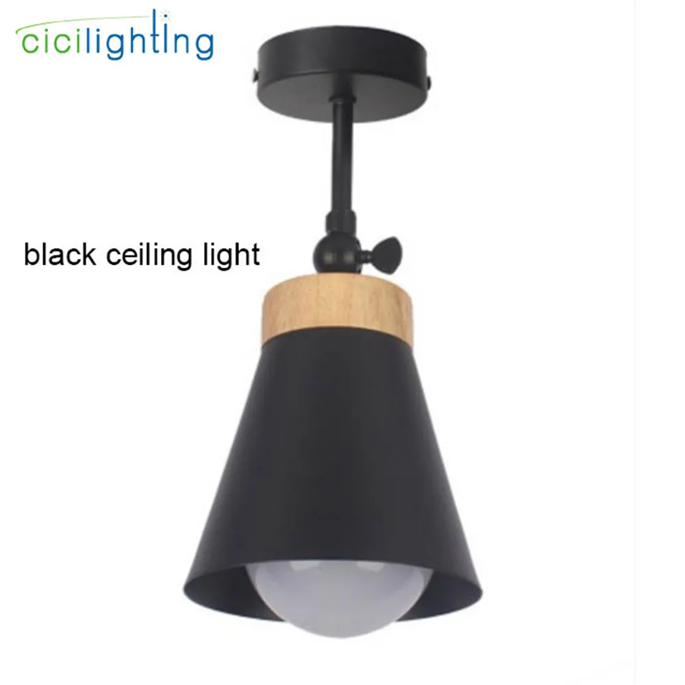 black ceiling light 7 Вт E27 Светодиодный светильник для магазина одежды, витрины, выставочный светодиодный потолочный светильник, потолочный светильник, деревянный декор, отслеживающая лампа - Испускаемый цвет: black ceiling light