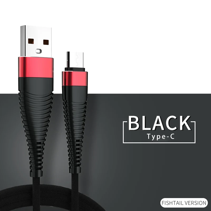 Black ASINA usb type-C кабель для samsung USB 3,1 быстрый для зарядки, Нейлоновый, в оплетке USB C кабели для huawei Xiaomi Android кабели для мобильных телефонов - Цвет: Black