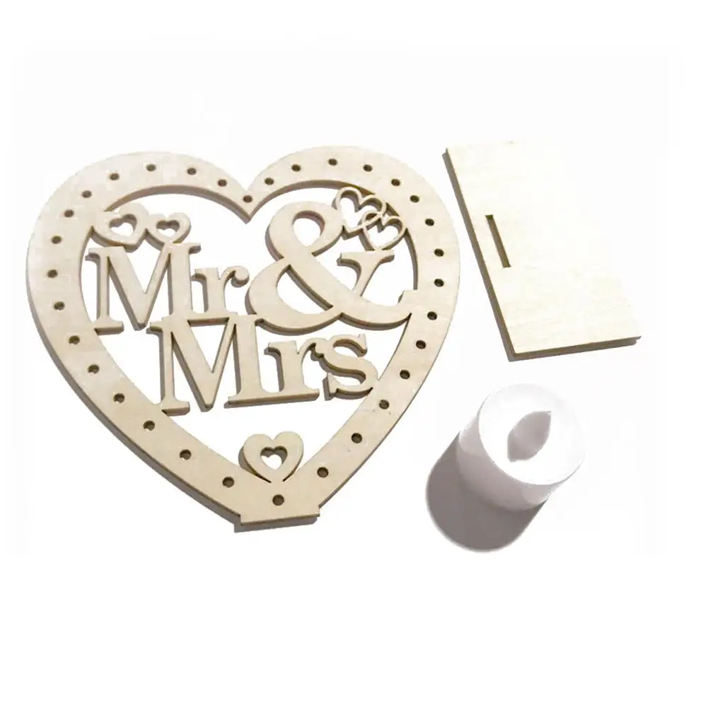 Деревянные Свадебные украшения светодиодный светильник для невесты Mr &amp Mrs стола