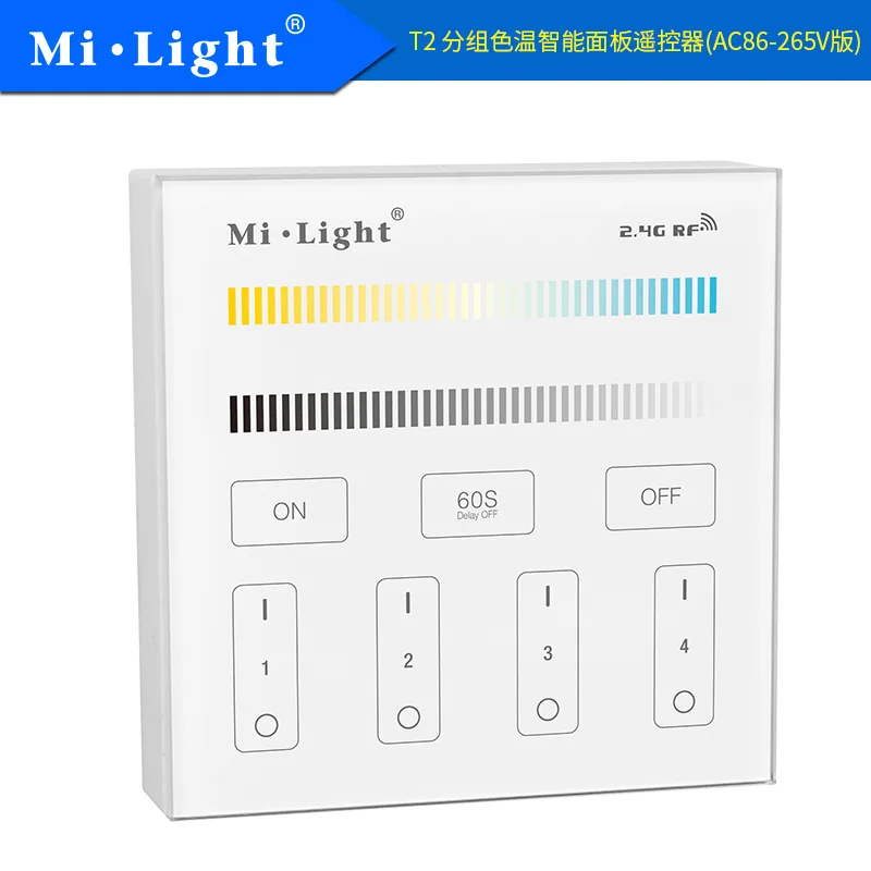 Milight T2 AC220V 4 зоны CCT Регулировка смарт панели пульт дистанционного управления