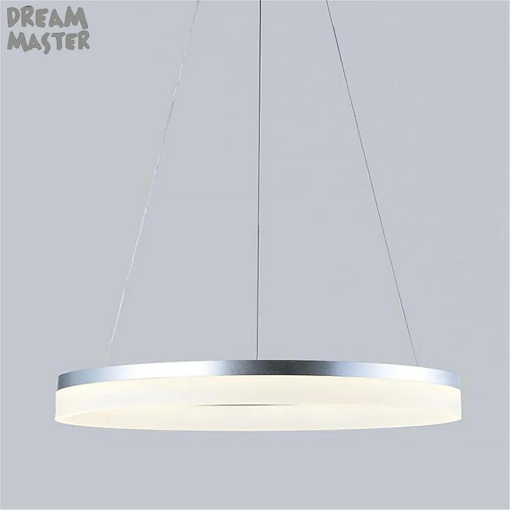 

Современные светодиодные кольцевые подвесные светильники с молочным акриловым абажуром, диаметр 20/40 светодиодный 60/80 см