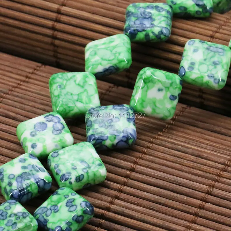 Популярные бусины 14 мм с риверным камнем дождем цветок Радужный камень