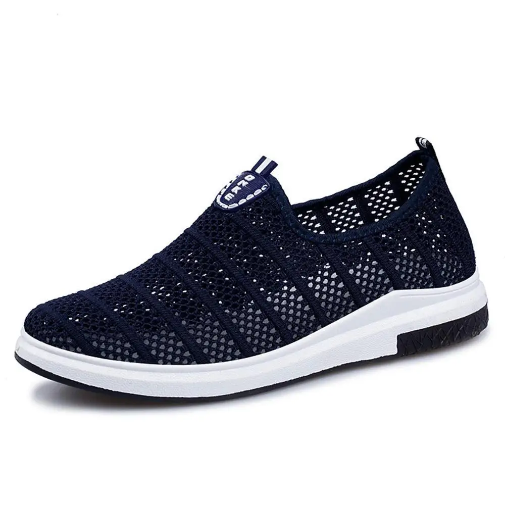 Smerilli 2018 Autumn Breathable Shoes Men Comfortable Air Mesh Casual Slip On Sneakers Driving Black Gray | Обувь