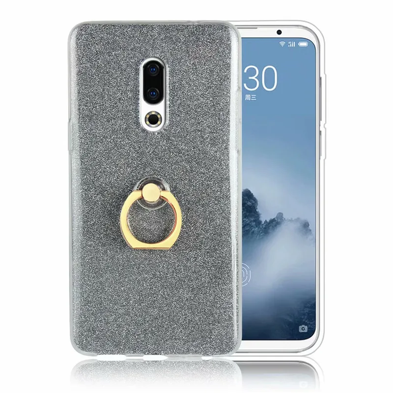 Ainike Bling Glitter Phone Sticker For Meilan E Note2 Note5 MX6 U10 Pro7 Metal 5S X M9C P2 Soft TPU Case With Ring Holder |