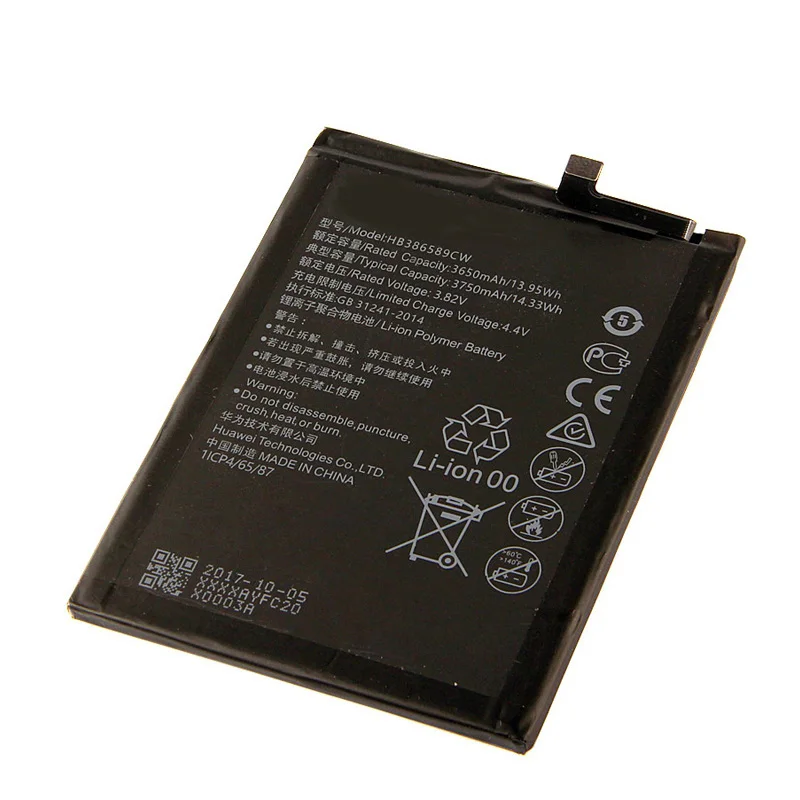 Оригинальный аккумулятор HB386589CW 3650 мАч для Huawei P10 Plus Batterie Bateria Аккумулятор