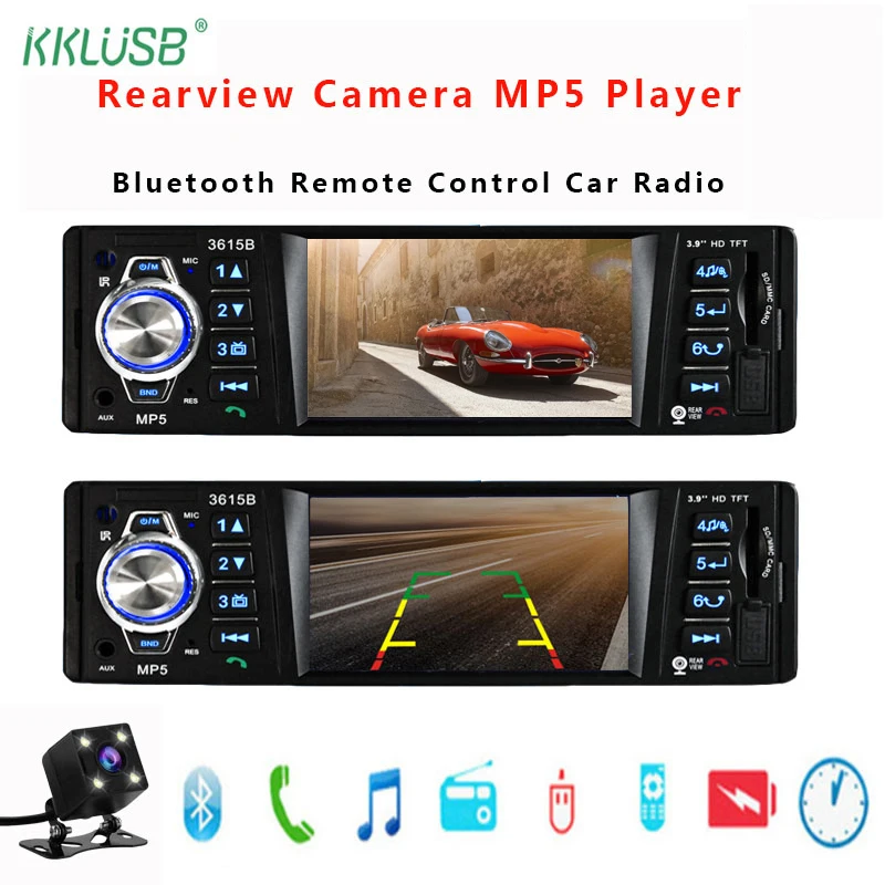 Автомагнитола 1din Мультимедиа Bluetooth MP5 зеркало Full HD экран AUX USB FM авто камера