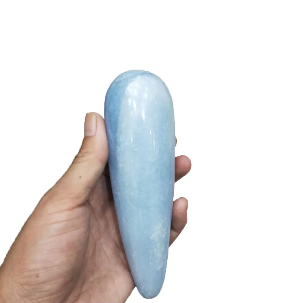 celestite16-18cm Натуральный обсидиан и розовый кварц массаж палочка для женщин Кегеля Упражнение тазовой мышцы вагинальное Подтяжка - Цвет: celestite16-18cm
