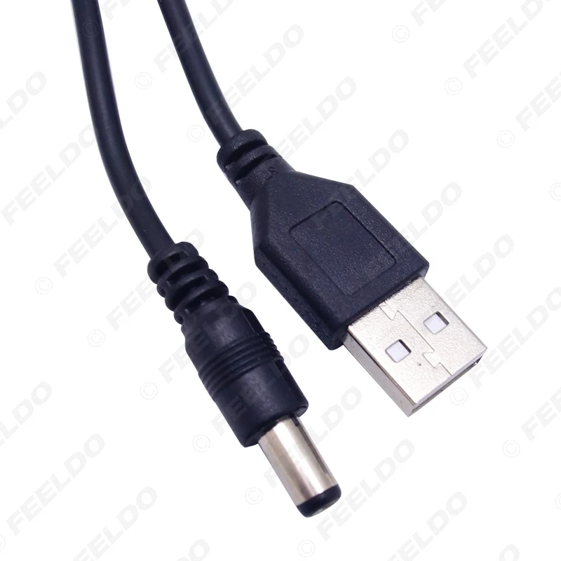 FEELDO 10 шт. черный 85 см USB 2 0 порт для 5 мм x 1 В DC мощность баррель Джек Кабель питания