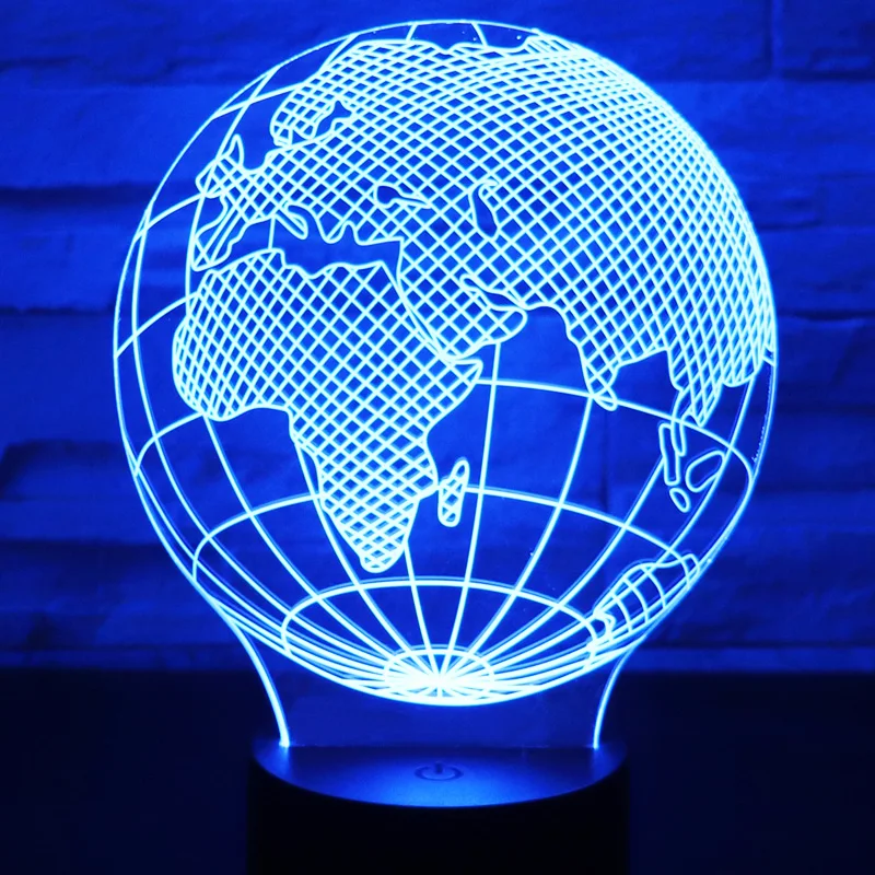 3D светодиодный ночник Европейская карта с фонариком лампа для украшения дома