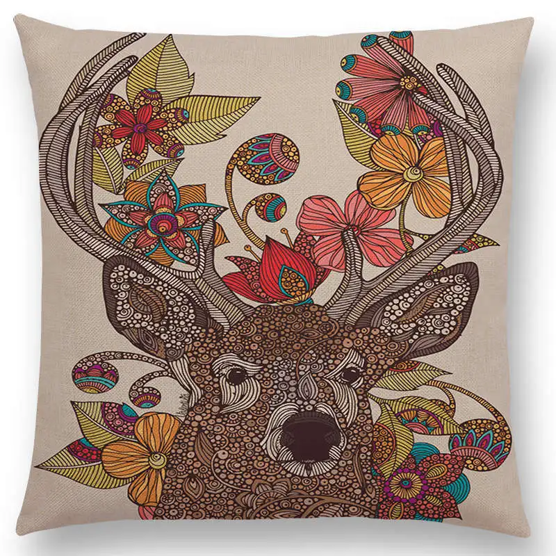 Индийский стиль мандалы Цветочные животные Цветок Олень слон Кит пчела свинья