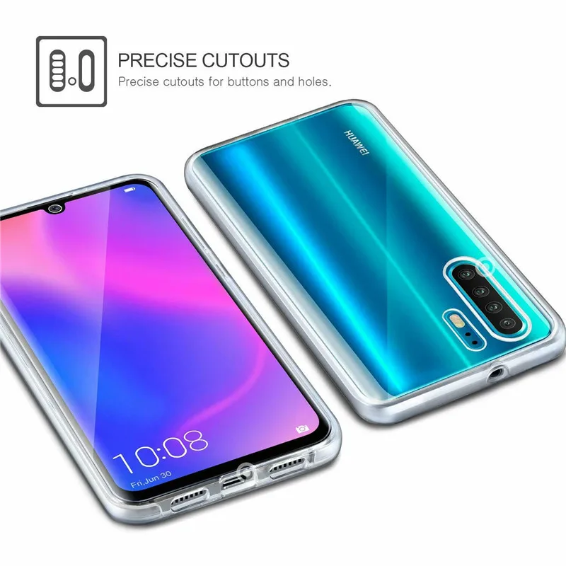 Чехол на 360 градусов для huawei P30 Pro P20 mate 20 Lite P Smart Honor 10 Lite 8X Nova 3 3i прозрачный чехол на весь корпус с сенсорным экраном