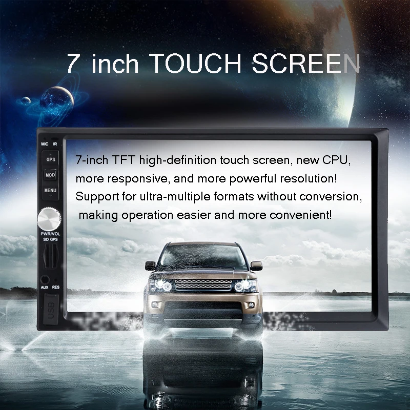 Gps 7 дюймов 2 Din универсальный автомобильный Радио MP5 MP3/mp4 плееры gps устройства Bluetooth стерео автомобильный тюнер USB/TF/AUX