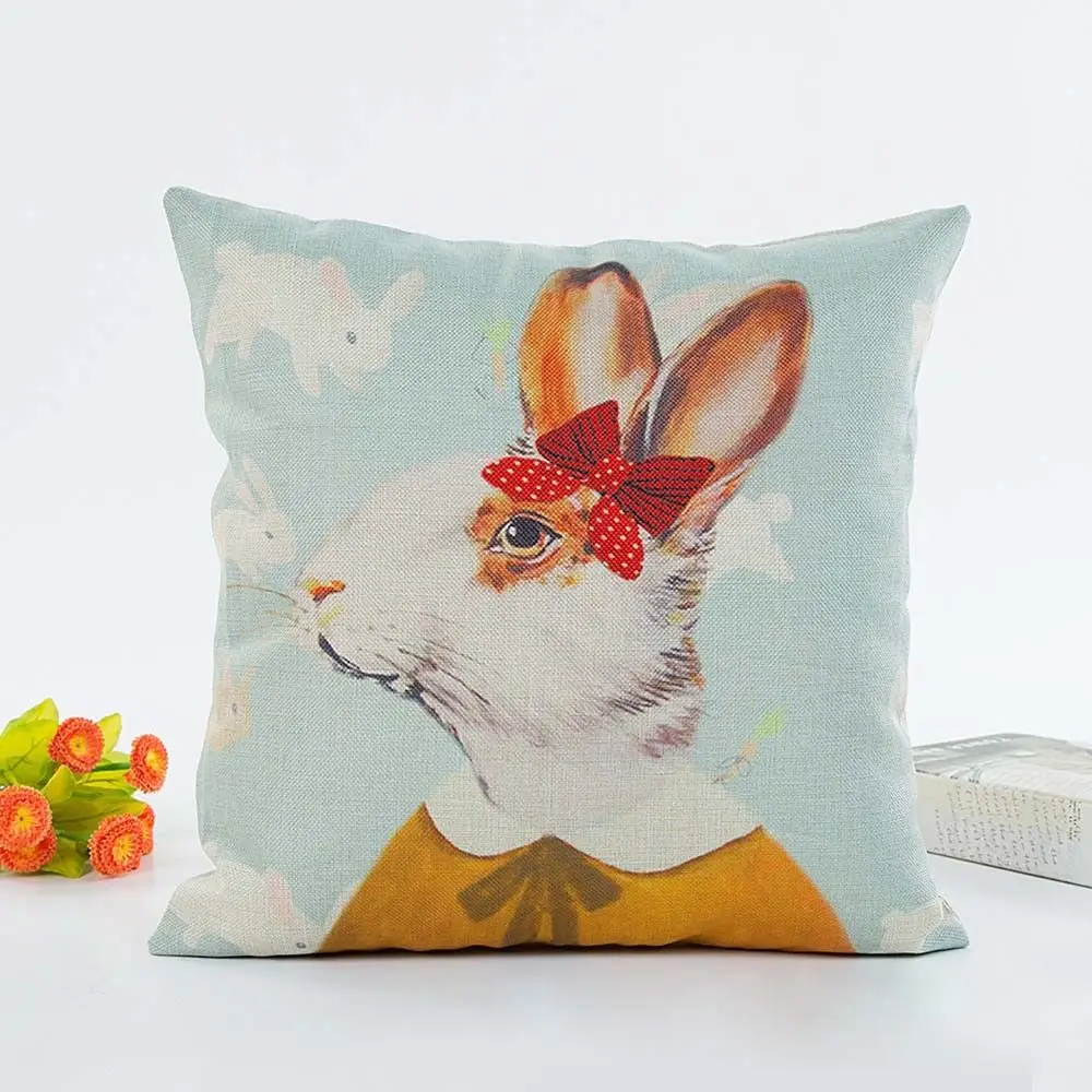 Дом королева 45x45 см Мода мультфильм кролик узор льняные бросок наволочки для