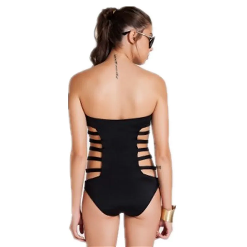 Новинка 2017 сексуальный цельный купальник без бретелек Женский бандажный пуш-ап