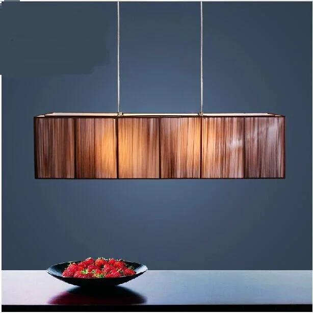 Тканевые лампы Прямоугольные подвесные светильники ресторанные светодиодные