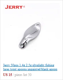 Jerry 50 шт., 5 г, жесткая приманка, пустые неокрашенные рыболовные ложки, быстрая прядильная зона озера, форель, ложки, шоры, pesca