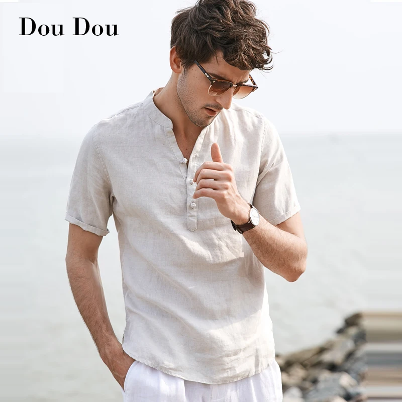 Доу 2018 Лето Новая одежда костюмы Fashiom блузка белье Slim рубашки Для мужчин s