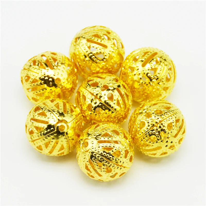 Круглые золотистые/Серебристые Акриловые бусины разделители 4/6/8/10/12/14/16/18 мм|beads