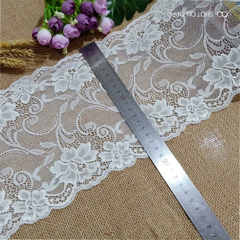 

16-18.8cm E2718-6 white stretch lace fabric lace trim garment accessories DIY sewing wedding lace applique accessories