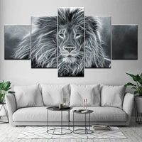 hd prints modular pictures living room home decor 5 pieces mystic lion canvas paintings abstract animal posters wall art frame