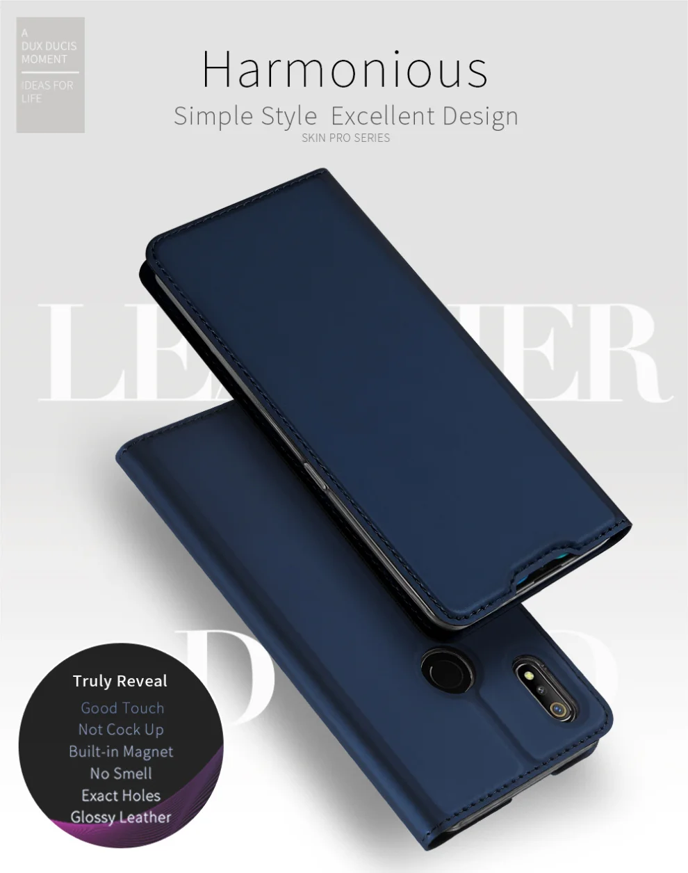 DUX DUCIS кожаный чехол для Realme 3 Coque Realmi 3 Pro Роскошный тонкий флип-чехол-кошелек для OPPO Realme 3/Pro чехол s