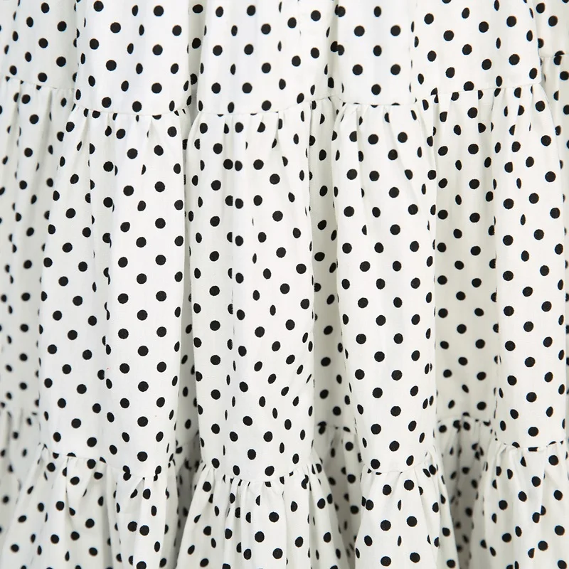 Летние платья для девочек 2019 Брендовое платье принцессы в горошек с принтом