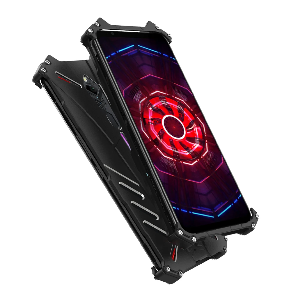 

R-just Case For Zte Nubia Red Magic 3 Diablo Rojo 3s Series Luxury Doom Heavy Duty Armor Metal Aluminum Mobile Phone Cases