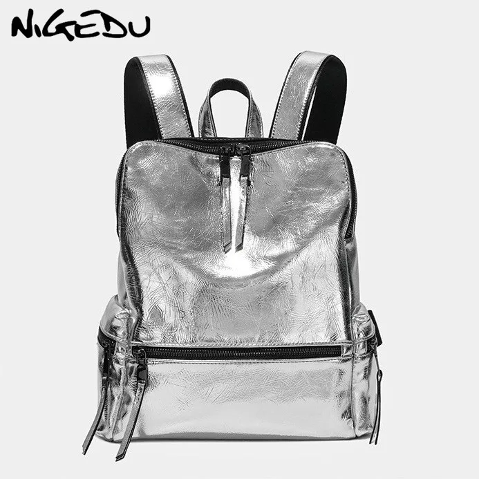 Модные блестящие женские рюкзаки NIGEDU вместительная школьная сумка для девочек