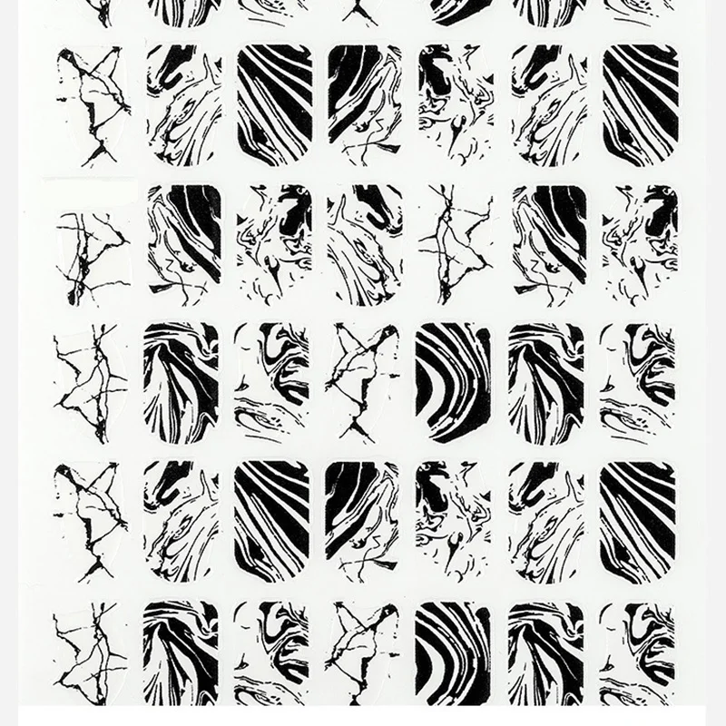 Модные 1 лист 3D наклейки для ногтей черный цвет линии формы украшения Маникюр