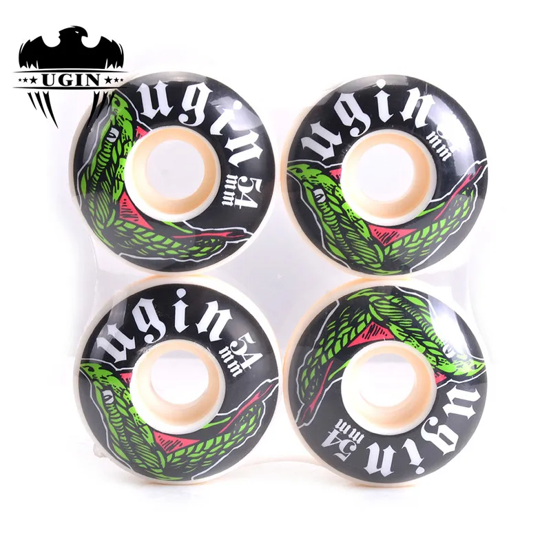 4 Pcs/Lot UGIN 54mm*32mm Skateboard Wheel for Large Long Skate Board, 100A Viper PU Wheels Suit for Pool Plaza Street Skating