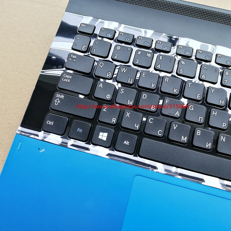 Русский Клавиатура ноутбука с тачпадом Упор для рук для samsung 300E4C 3430EA NP300E4A 305E4A 300e4x 300E43 3431EX RU синий