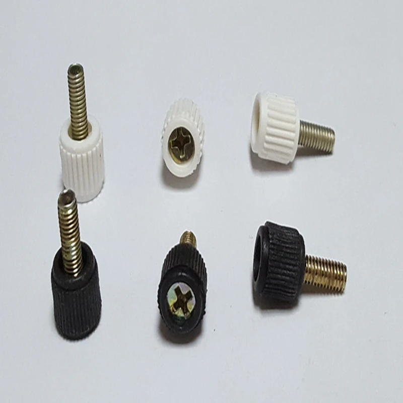 

20pcs Black / white chassis plastic handle hand screwscrew head cross hand twist screw M3*8