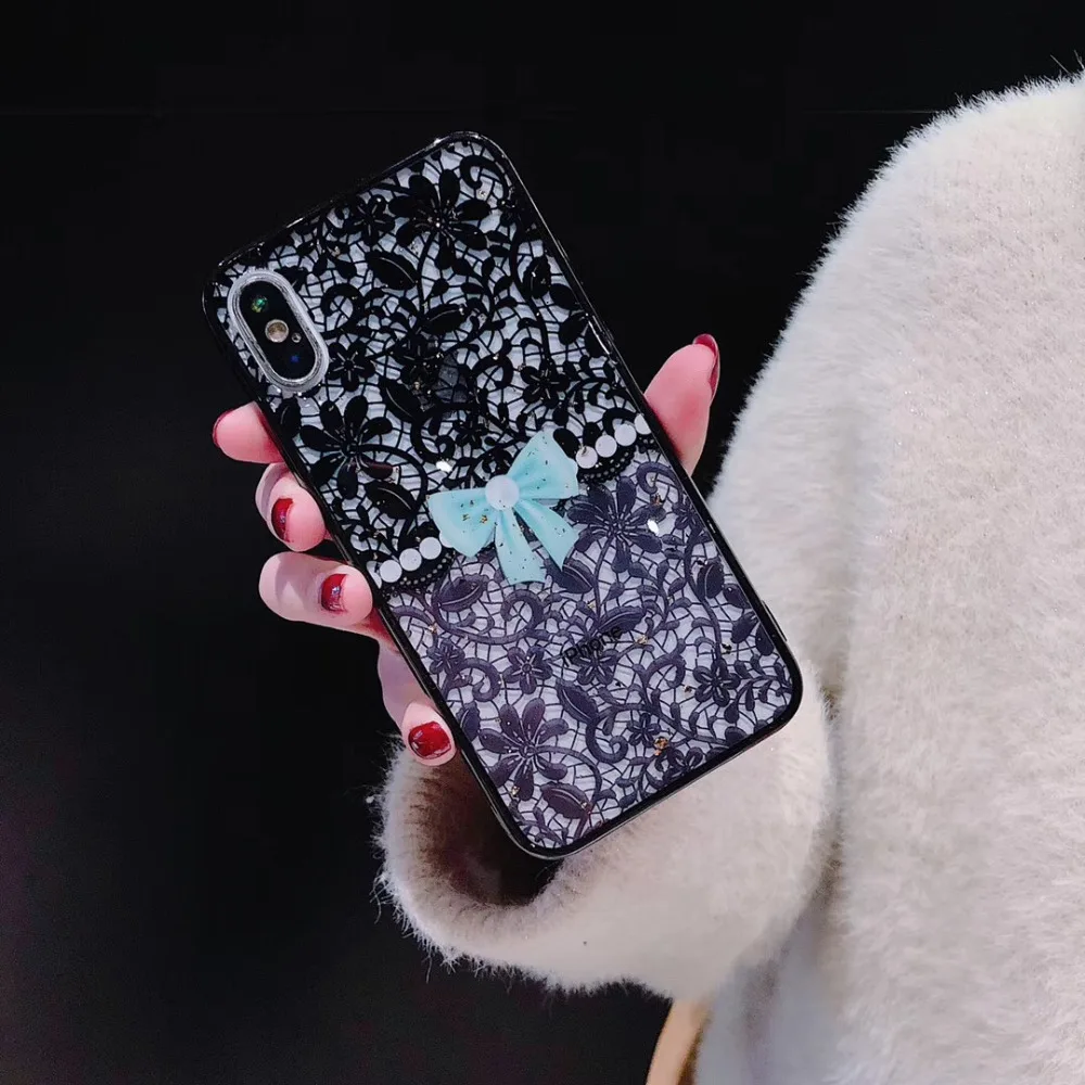 Zxtrby For iPhone X XS Max Case Vintage lace Phone 5 5s se 6 6s 7 8 Plus Soft TPU Summer style Cover Coque |