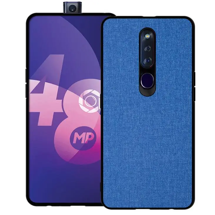Для oppo f11 pro чехол ткань Жесткий ПК роскошная ретро кожа мягкий TPU край полное