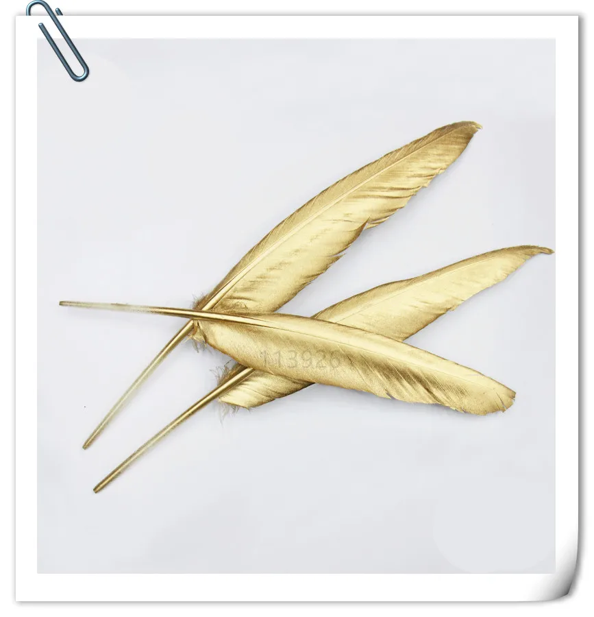 50pcs/lot 10-15cm/4-6 inch Double Side Golden Goose Feathers natural goose Feather trim for wedding party decoration/DIY crafts | Дом и сад