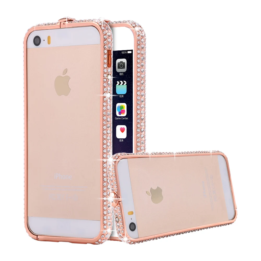 Kisscase Роскошные Алмаз бампер для iPhone 6 6s Plus 7 металлический корпус со стразами